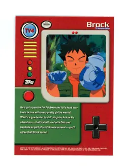 Pokemon Card - Brock TV4 - Black Logo - Topps Series 1 - Image 2