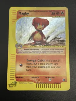 MAGBY Pokemon Card - WOTC - Expedition Base Set - 17/165 - HOLO - LP (A) - Image 3