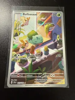 Pokemon TCG Bulbasaur Stellar Crown Illustration Rare Card 143/142 - Image 1