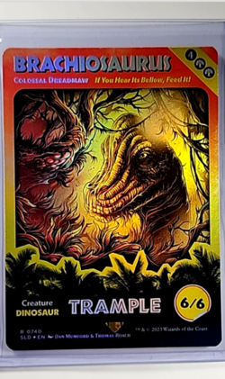 MTG Magic The Gathering SLD Secret Lair Borderless Poster Foil 740 Brachiosaurus - Image 1