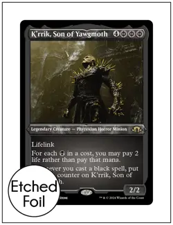 1x K'rrik, Son of Yawgmoth, Etched Foil, Magic MTG NM - Image 1
