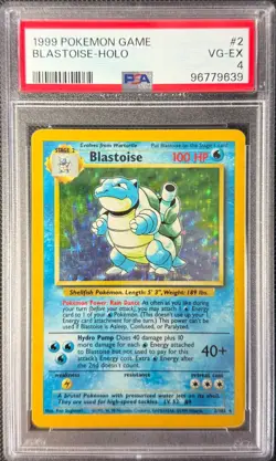 1999 POKEMON GAME #2 BLASTOISE-HOLO PSA VG-EX 4 - Image 1
