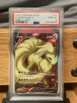 Pokemon TCG Ninetales V Rebel Clash Holo Ultra Rare PSA 10 Gem Mint 2020 - Image 1