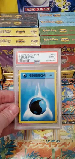 Pokemon 1st Edition PSA 8 Water Energy ?? 102/102 - Near Mint - Mint! - Image 1