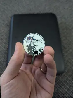 Arceus White Silver Glitter Official Pokemon Coin - Image 1