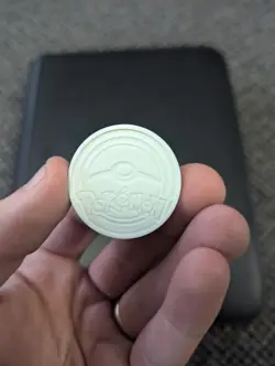Arceus White Silver Glitter Official Pokemon Coin - Image 2