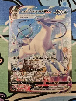 Pokemon TCG: Ice Rider Calyrex VMAX Alternate Art (205/198) Chilling Reign NM - Image 2