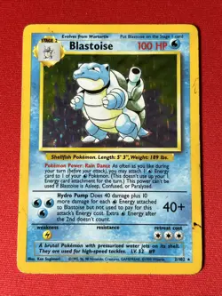 1999 Pokemon Blastoise Base Set Unlimited Holo 100 HP 2/102 Played - Image 1