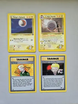 Lot Of 4 Lt Surge Gym Heroes Challenge Vintage Pokemon TCG - Image 1