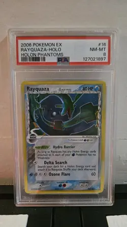 Pokemon EX Rayquaza Holo PSA 8 Phantoms Delta Species 16/110 NM/Mint - Image 1