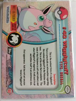 Pokemon - Wigglypuff #40 Topps TV Animation Black Logo Non Holo 2nd Print NM - Image 2