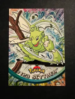 Pokemon Topps Series 3 Blue Logo Non Holo #123 Scyther - Image 1