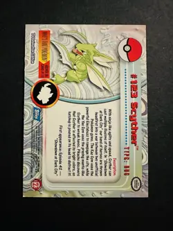 Pokemon Topps Series 3 Blue Logo Non Holo #123 Scyther - Image 2