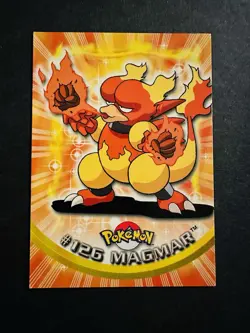 Pokemon Topps Series 3 Blue Logo Non Holo #126 Magmar - Image 1