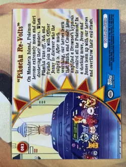 2000 Topps Pokemon Pikachu Re-Volts OR3 Orange Islands Blue Logo - Image 2