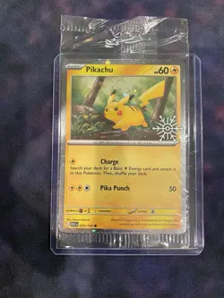 Pokemon TCG Pikachu 25/165 Snowflake Stamp Promo 2025 Holiday Advent Calendar NM - Image 1