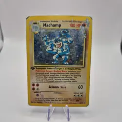 Pokemon TCG Machamp Holo Rare 8/102 Base Set 1st Edition WOTC Vintage HP/DMG - Image 1