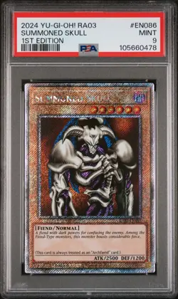 2024 Yu-Gi-Oh Summoned Skull RA03-EN086 Platinum Secret Rare PSA 9 - Image 1