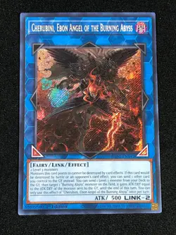 YUGIOH CHERUBINI EBON ANGEL OF THE BURNING ABYSS RA01-EN042 1ST SECRET (NM) - Image 1