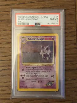 Sabrina’s Gengar 14/132 Holo PSA 8 Pokemon Card - Image 1