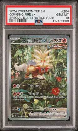 Pokemon PSA 10 Gouging Fire 204/162 ex Special Illustration Rare Card - Image 1