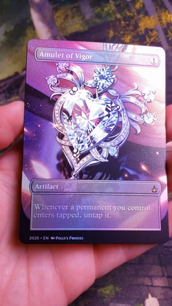Amulet of Vigor FOIL (MISCUT) Proxy Playtest Card with Custom Anime Fantasy Art - Image 2