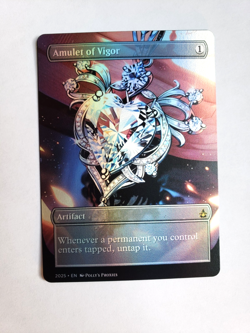Amulet of Vigor FOIL (MISCUT) Proxy Playtest Card with Custom Anime Fantasy Art - Image 3