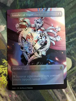 Amulet of Vigor FOIL (MISCUT) Proxy Playtest Card with Custom Anime Fantasy Art - Image 5
