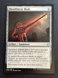 1x Bloodthirsty Blade (53) Commander 2019 LP MTG Magic the Gathering x1 MKE - Image 1