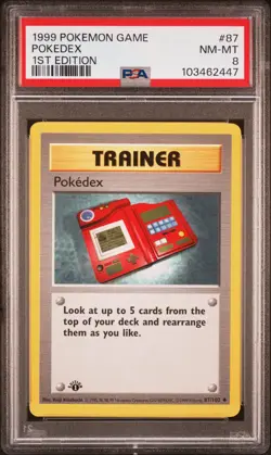 1999 POKEMON BASE SET 1ST EDITION #87 POKEDEX PSA 8 - Image 1
