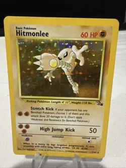 Pokemon TCG Hitmonlee 7/62 Fossil Set Vintage Holo Rare Unlimited DMG - Image 1