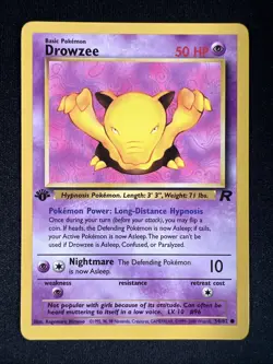 Pokemon Team Rocket 1st Edition Common Dark Drowzee #54 NM - Image 1