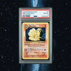 Pokemon Game Ninetales Holo 012/102 Base Set Shadowless 1st Edition PSA 8 Nw Grd - Image 1