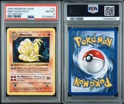 Pokemon Game Ninetales Holo 012/102 Base Set Shadowless 1st Edition PSA 8 Nw Grd - Image 2