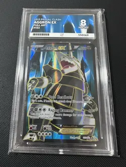 Pokemon TCG Aggron EX Primal Clash 153/160 XY Ultra Rare Full Art Ace 8 Not PSA - Image 1