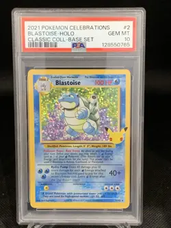 2021 Pokemon Celebrations Blastoise Holo PSA 10 Classic Coll Base Set 2/102 - Image 1