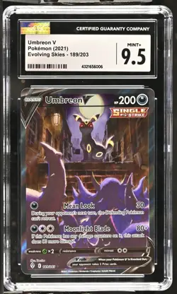 UMBREON V - CGC 9.5 POKEMON SWORD & SHIELD EVOLVING SKIES #189 ALTERNATE ART - Image 1