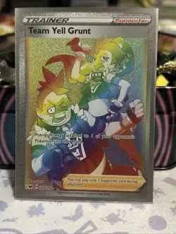 Pokemon Team Yell Grunt 210/202 Base Set Sword & Shield SECRET RARE TRAINER - Image 1