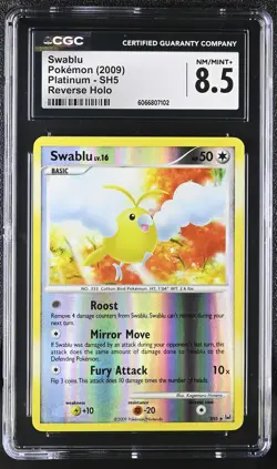 CGC 8.5 Swablu 2009 Platinum SH5 Reverse Holo Pokemon Card - Image 1