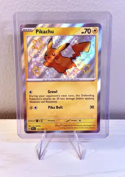 Pokemon TCG Pikachu TCG Holo Shiny Rare Card Paldean Fates 131/091 - Image 1