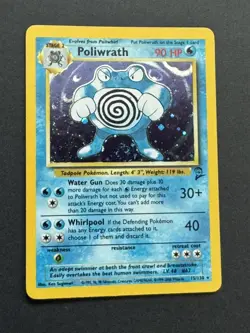 Poliwrath Base Set 2 Holo Rare Pokemon TCG Card 15/130, 2000 NM - Image 1