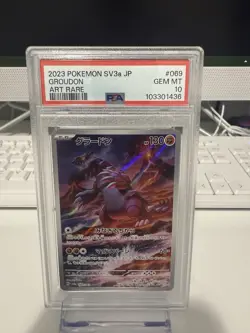 Pokemon Groudon TCG Holo Illustration Rare Card PSA 10 Paradox Rift 199/182 - Image 1