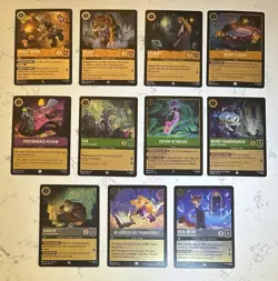 11x Lorcana Whispers In The Well Foil Card Lot - includes Rares & one Super Rare - Image 1