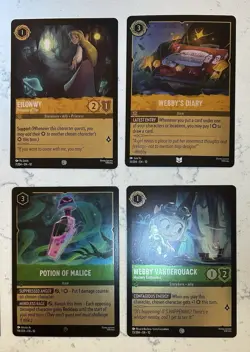 11x Lorcana Whispers In The Well Foil Card Lot - includes Rares & one Super Rare - Image 3