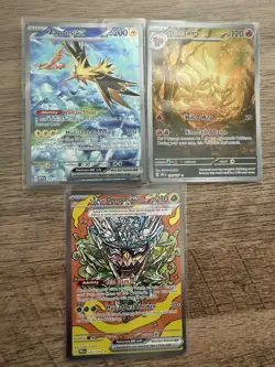 Zapdos EX + Ogerpon EX + Ninetales Pokemon Card Lot - Image 1