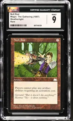 NULL ROD Weatherlight Rare Reserved List CGC 9 MTG [Nostalgium] - Image 1