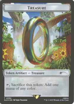 MTG Treasure Token (2094) *Rainbow Foil* Secret Lair: Sonic the Hedgehog MT/NM - Image 1