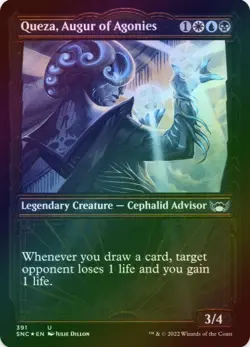 1 x Queza, Augur of Agonies - Showcase - Gilded Foil - SNC - LP - MTG - Image 1