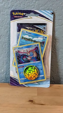Pokemon Sword & Shield Chilling Reign Blister Pack + Shaymin Coin - Milotic Holo 820650806582 - Image 1