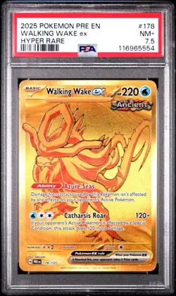2025 POKEMON PRE EN-PRISMATIC EVOLUTIONS #178 WALKING WAKE EX HYPER RARE PSA 7.5 - Image 1